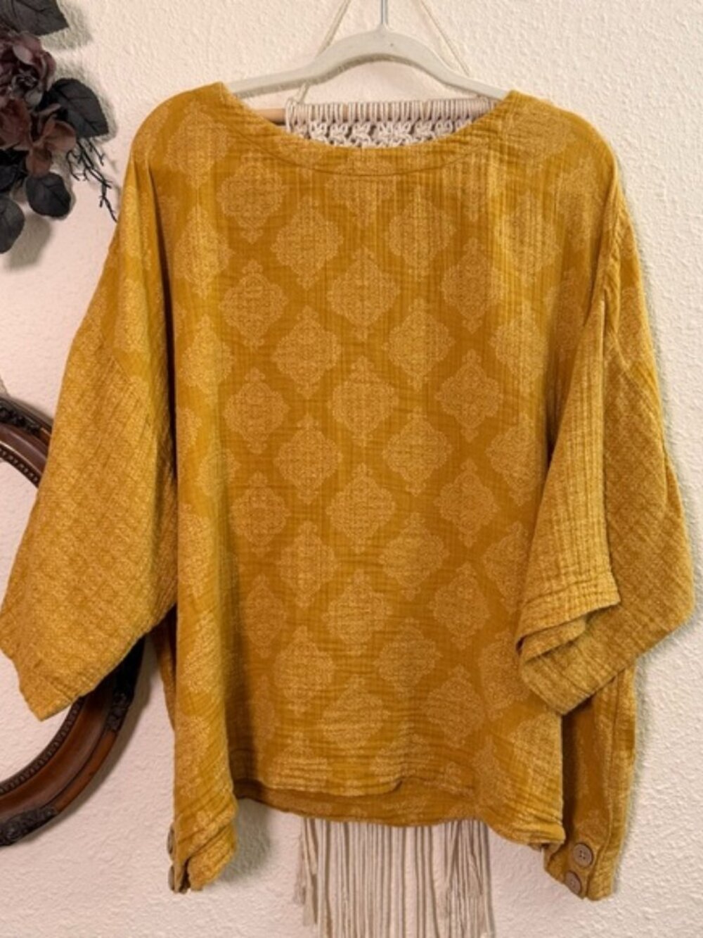 J Jill Pure Jill mustard yellow blouse